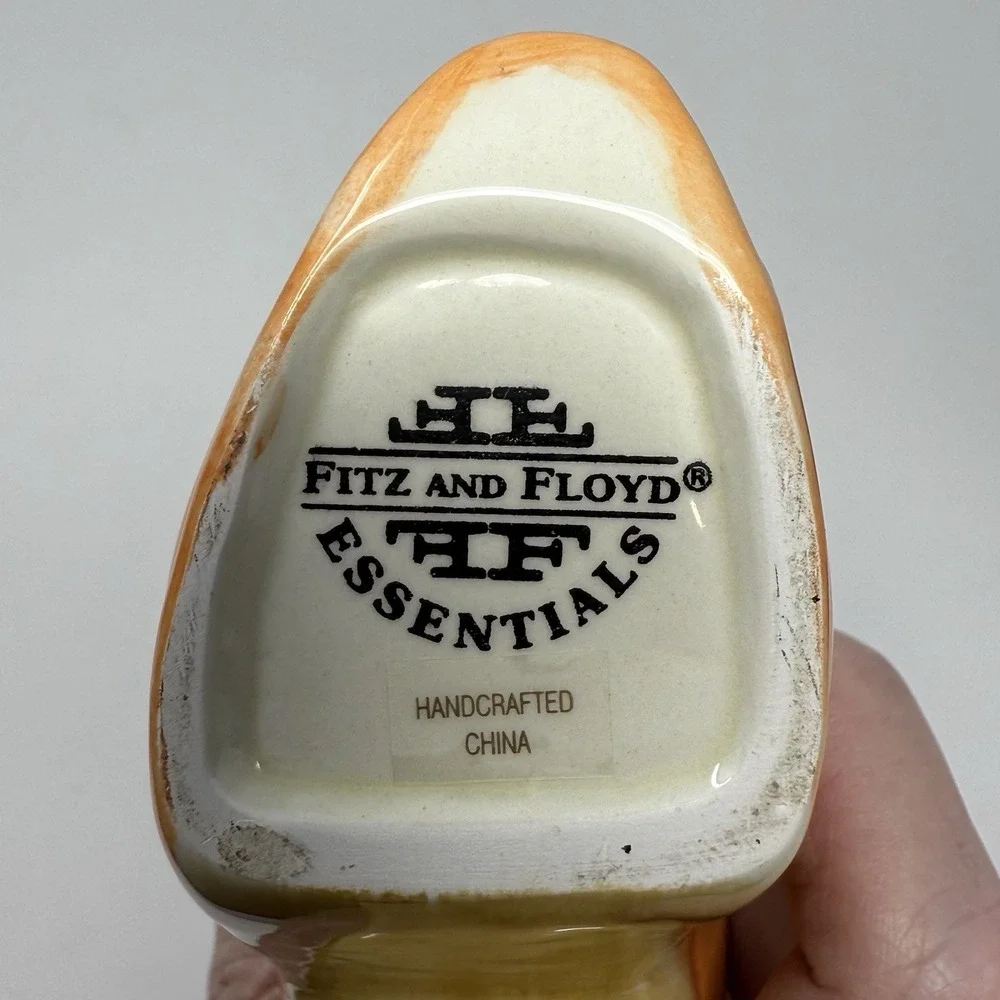 Orange & Lavendar Floral Laced Victorian Boot Vase by Fitz & Floyd